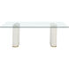Aemond 86.5 X 41.25 inch Clear / White Outdoor Dining Table